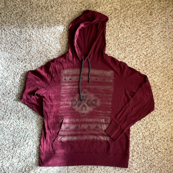 🍂 American Eagle Hooded Long Sleeve with South West Pattern - Picture 1 of 4